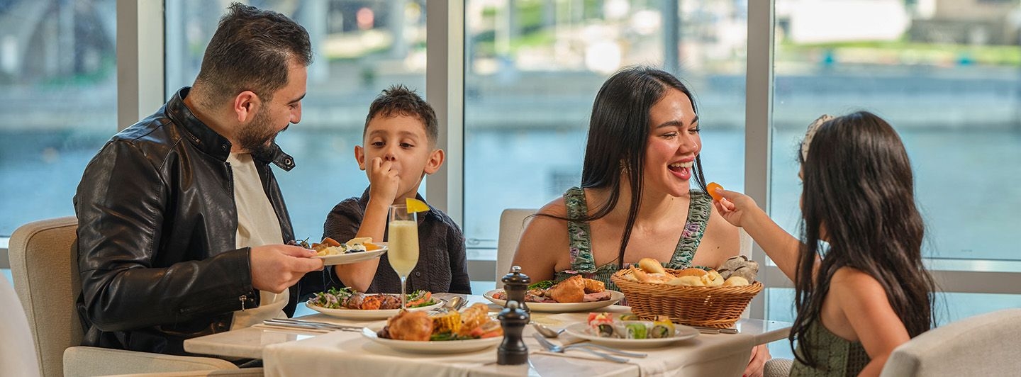 Family at restaurant